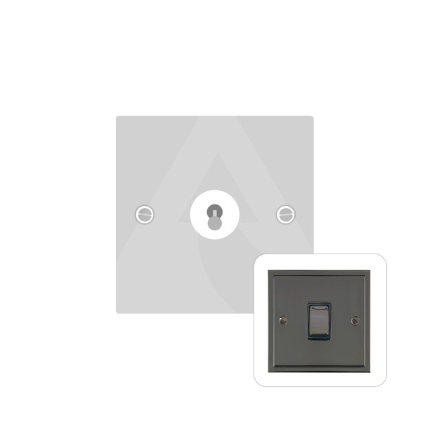 Elite Stepped Plate Range 1 Gang Toggle Switch in Polished Black Nickel  - Trimless