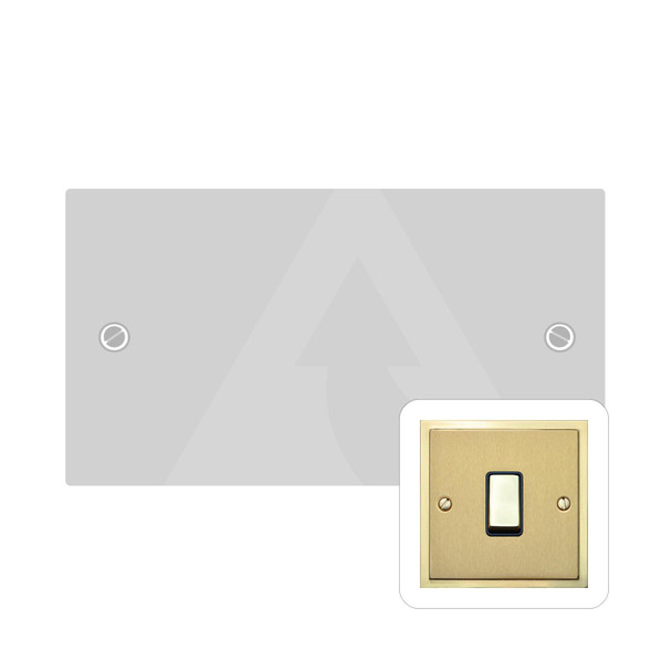 Elite Stepped Plate Range Double Blank Plate in Satin Brass