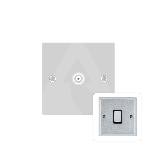 Elite Stepped Plate Range 1 Gang Non-Isolated TV Coaxial Socket in Satin Chrome  - White Trim