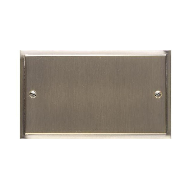 Elite Stepped Plate Range Double Blank Plate in Antique Brass