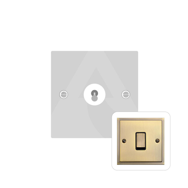 Elite Stepped Plate Range 1 Gang Toggle Switch in Antique Brass  - Trimless