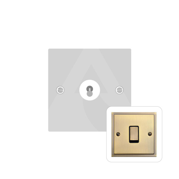 Elite Stepped Plate Range 1 Gang Intermediate Toggle Switch in Antique Brass  - Trimless