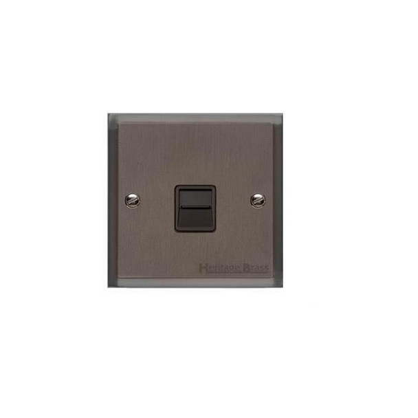 Elite Stepped Plate Range 1 Gang Secondary Line Socket in Matt Bronze  - Black Trim