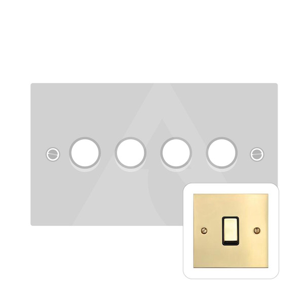 Bauhaus Range 4 Gang LED Dimmer in Polished Brass  - Trimless