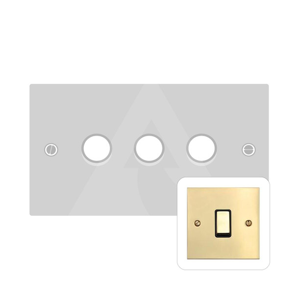 Bauhaus Range 3 Gang Dimmer (400 watts) in Polished Brass  - Trimless