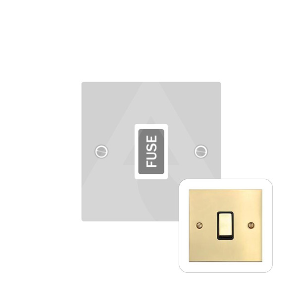 Bauhaus Range Unswitched Spur (13 Amp) in Polished Brass  - White Trim