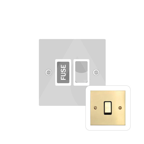 Bauhaus Range Switched Spur (13 Amp) in Polished Brass  - White Trim