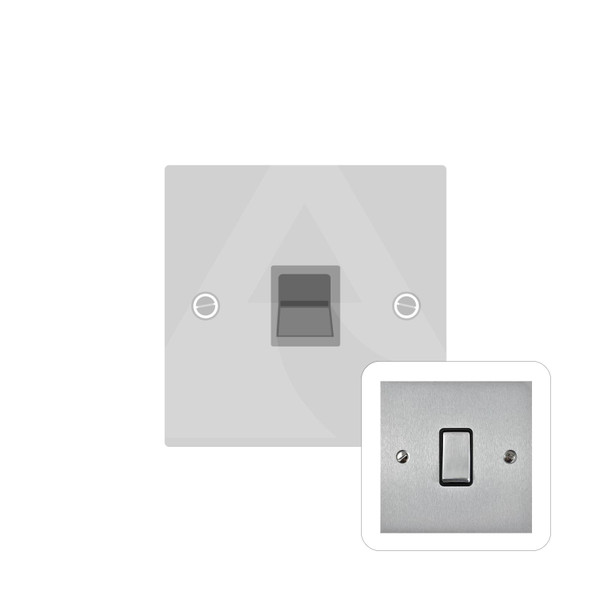Bauhaus Range 1 Gang Master Line Socket in Satin Chrome  - Black Trim