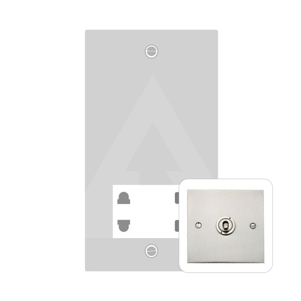 Bauhaus Range Shaver Socket Output Voltage 110/240V in Satin Nickel  - White Trim