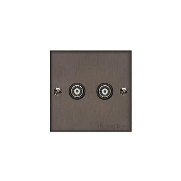 Bauhaus Range TV/FM Diplexed Socket in Matt Bronze  - Black Trim