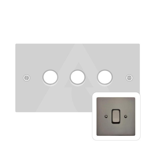 Stylist Grid Range 3 Gang Dimmer (400 watts) in Polished Bronze  - Trimless