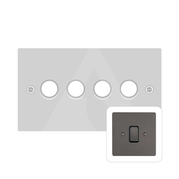 Stylist Grid Range 4 Gang Dimmer (400 watts) in Matt Bronze  - Trimless