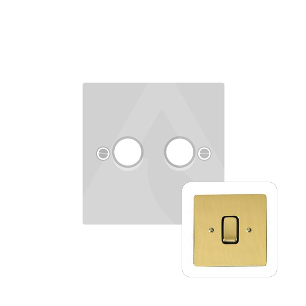 Stylist Grid Range 2 Gang Dimmer (400 watts) in Polished Brass  - Trimless