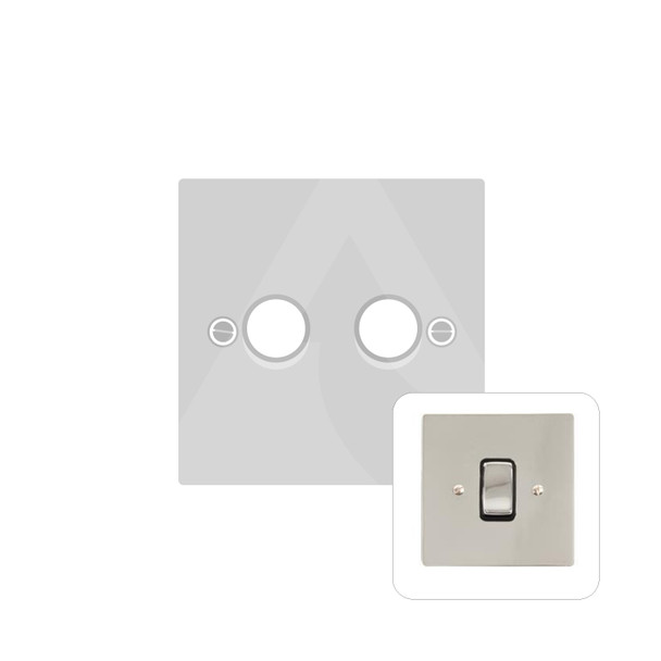 Stylist Grid Range 2 Gang Low Voltage Dimmer 250VA in Polished Nickel  - Trimless