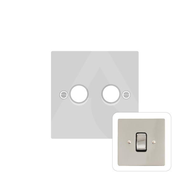 Stylist Grid Range 2 Gang Low Voltage Dimmer 400VA in Polished Nickel  - Trimless