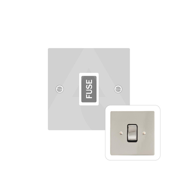 Stylist Grid Range Unswitched Spur (13 Amp) in Polished Nickel  - White Trim