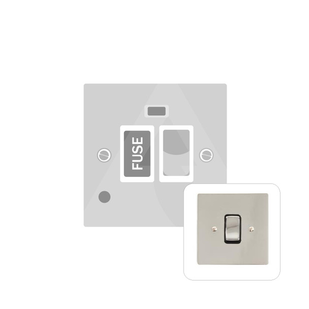 Stylist Grid Range Switched Spur with Flex Outlet (13 Amp) in Polished Nickel  - White Trim