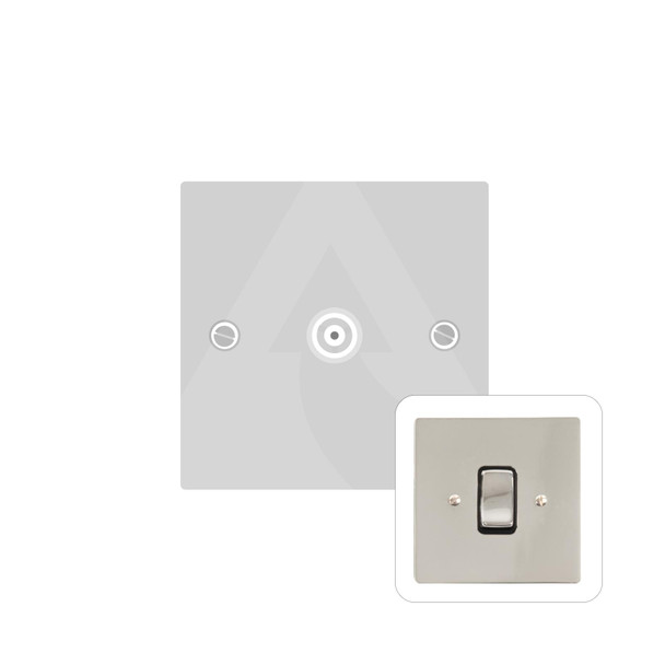 Stylist Grid Range 1 Gang Non-Isolated TV Coaxial Socket in Polished Nickel  - White Trim