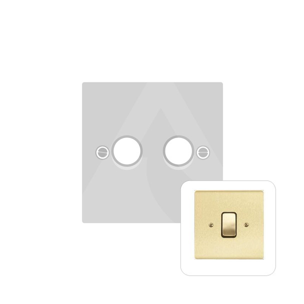 Stylist Grid Range 2 Gang Low Voltage Dimmer 250VA in Satin Brass  - Trimless