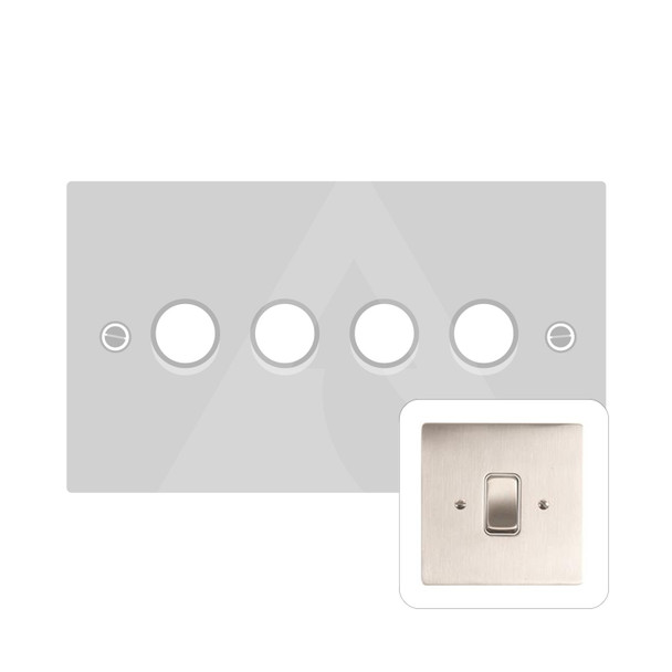 Stylist Grid Range 4 Gang Dimmer (400 watts) in Satin Nickel  - Trimless