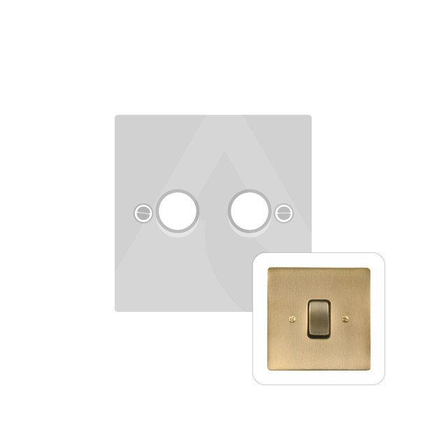 Stylist Grid Range 2 Gang LED Dimmer in Antique Brass  - Trimless