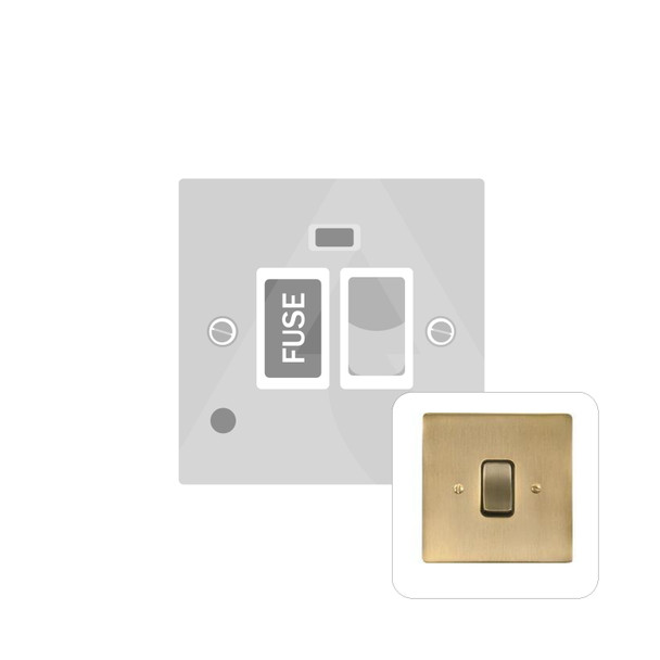 Stylist Grid Range Switched Spur with Flex Outlet (13 Amp) in Antique Brass  - Black Trim