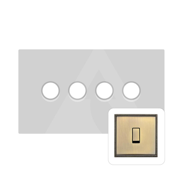 Gainsborough Range 4 Gang LED Dimmer in Antique Brass  - Trimless