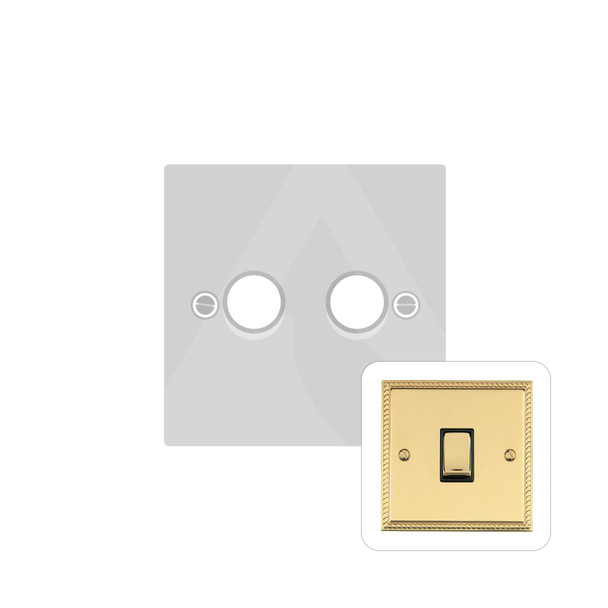 Georgian Elite Range 2 Gang LED Dimmer in Polished Brass  - Trimless