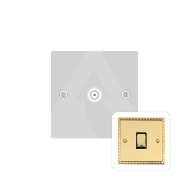 Georgian Elite Range 1 Gang Non-Isolated TV Coaxial Socket in Polished Brass  - White Trim
