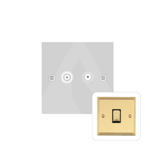 Georgian Elite Range TV/FM Diplexed Socket in Polished Brass  - Black Trim