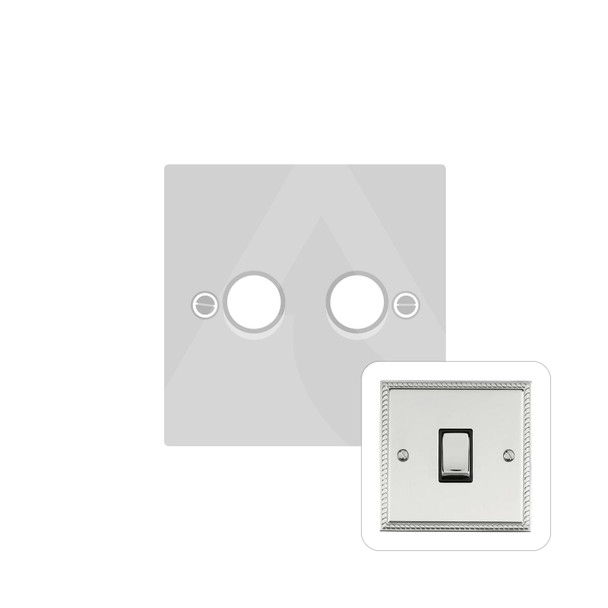 Georgian Elite Range 2 Gang Dimmer (400 watts) in Polished Chrome  - Trimless