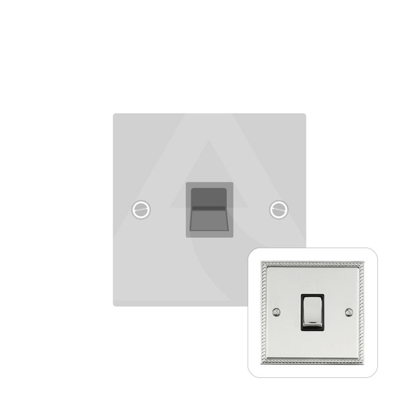 Georgian Elite Range 1 Gang Secondary Line Socket in Polished Chrome  - White Trim