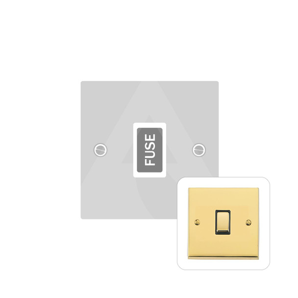 Richmond Elite Low Profile Range Unswitched Spur (13 Amp) in Polished Brass  - White Trim