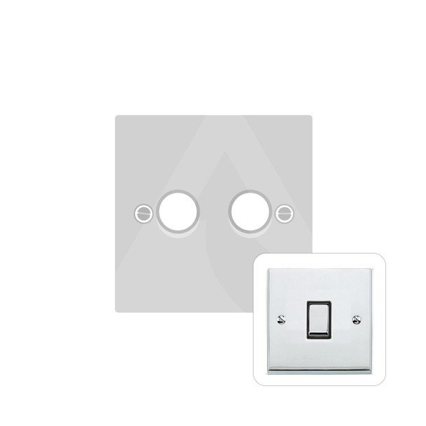 Richmond Elite Low Profile Range 2 Gang LED Dimmer in Polished Chrome  - Trimless