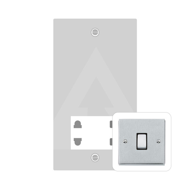 Richmond Elite Low Profile Range Shaver Socket Output Voltage 110/240V in Satin Chrome  - White Trim