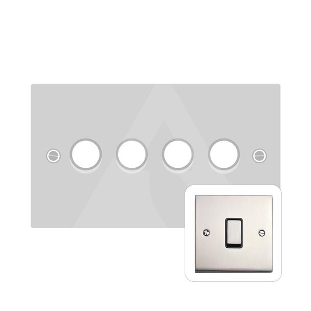 Richmond Elite Low Profile Range 4 Gang Dimmer (400 watts) in Satin Nickel  - Trimless