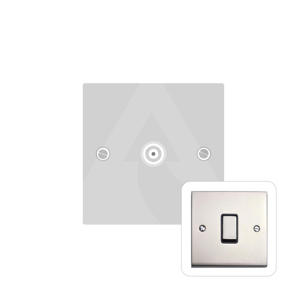 Richmond Elite Low Profile Range 1 Gang Non-Isolated TV Coaxial Socket in Satin Nickel  - Black Trim