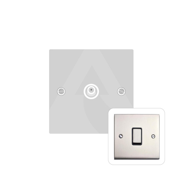 Richmond Elite Low Profile Range 1 Gang Satellite Socket in Satin Nickel  - White Trim