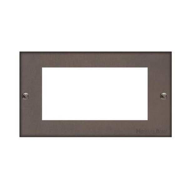 Richmond Elite Low Profile Range 4 Module Euro Plate in Matt Bronze  - Black Trim