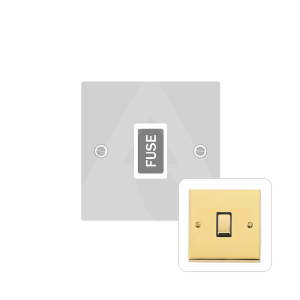 Victorian Elite Range Unswitched Spur (13 Amp) in Polished Brass  - White Trim