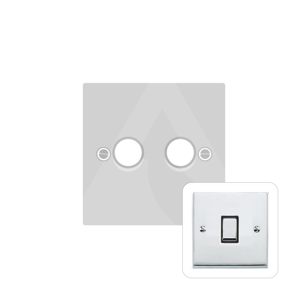 Victorian Elite Range 2 Gang LED Dimmer in Polished Chrome  - Trimless