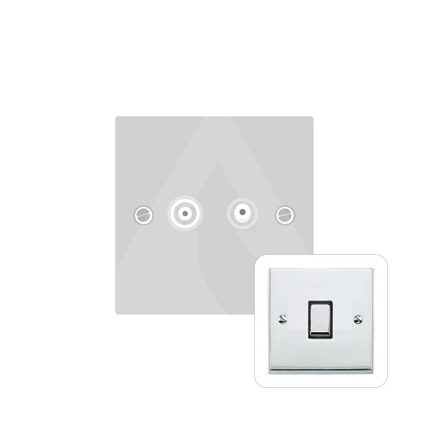 Victorian Elite Range TV/FM Diplexed Socket in Polished Chrome  - White Trim