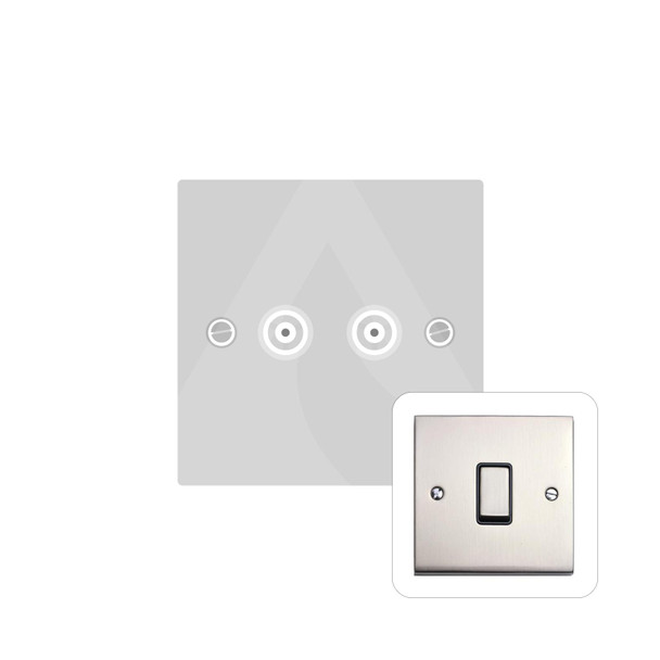 Victorian Elite Range 2 Gang TV Coaxial Socket in Satin Nickel  - White Trim