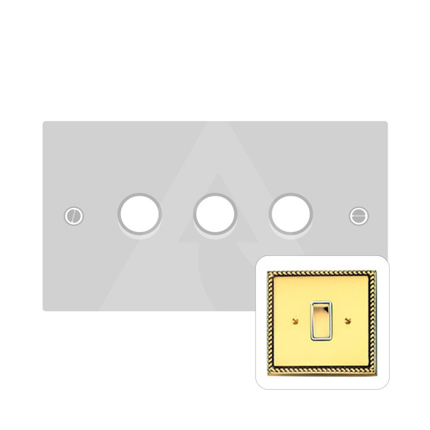 Contractor Range 3 Gang LED Dimmer in Polished Brass  - Trimless