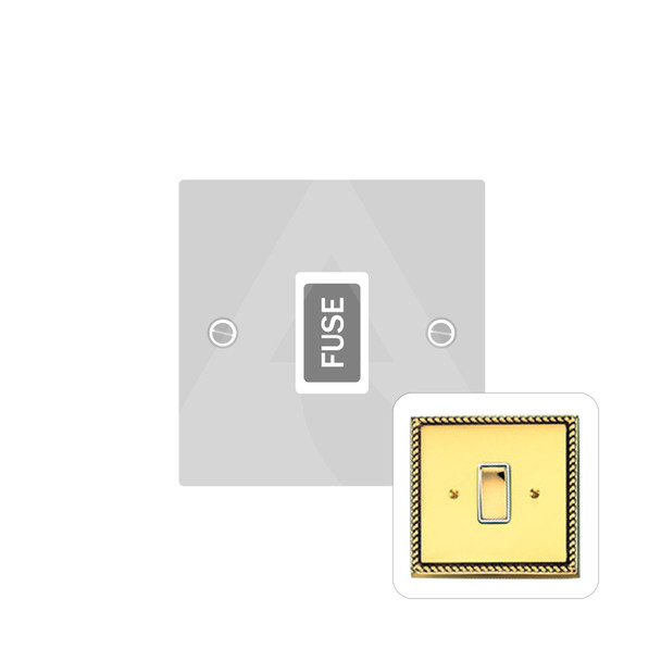 Contractor Range Unswitched Spur (13 Amp) in Polished Brass  - White Trim