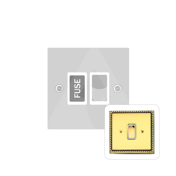 Contractor Range Switched Spur (13 Amp) in Polished Brass  - Black Trim