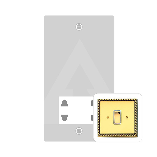 Contractor Range Shaver Socket Output Voltage 110/240V in Polished Brass  - White Trim