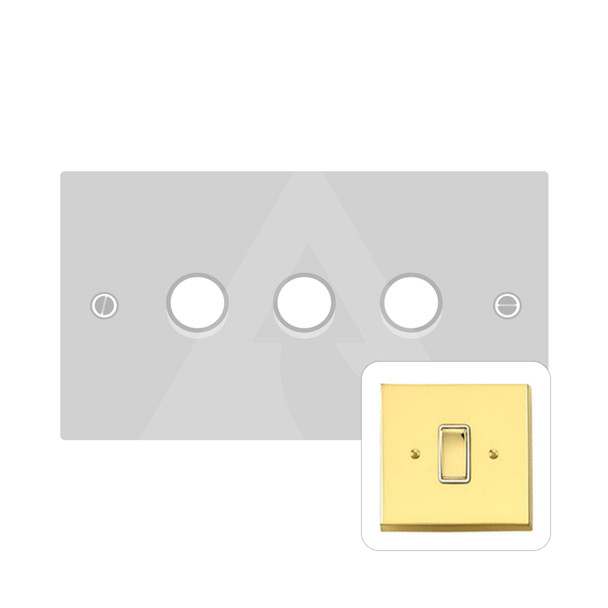 Contractor Range 3 Gang LED Dimmer in Polished Brass  - Trimless - V973/TED