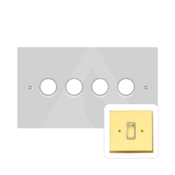 Contractor Range 4 Gang Dimmer (400 watts) in Polished Brass  - Trimless - V974/400