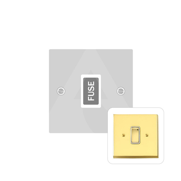 Contractor Range Unswitched Spur (13 Amp) in Polished Brass  - White Trim - V934W